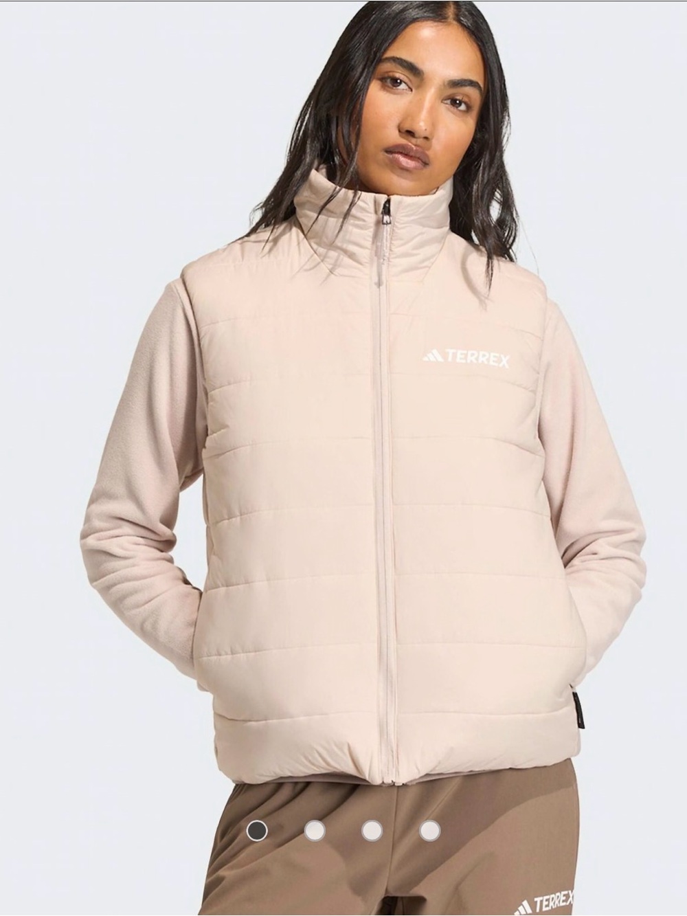 adidas performance Terrex Multi Essentials Climawarm padded vest in wonder taupe